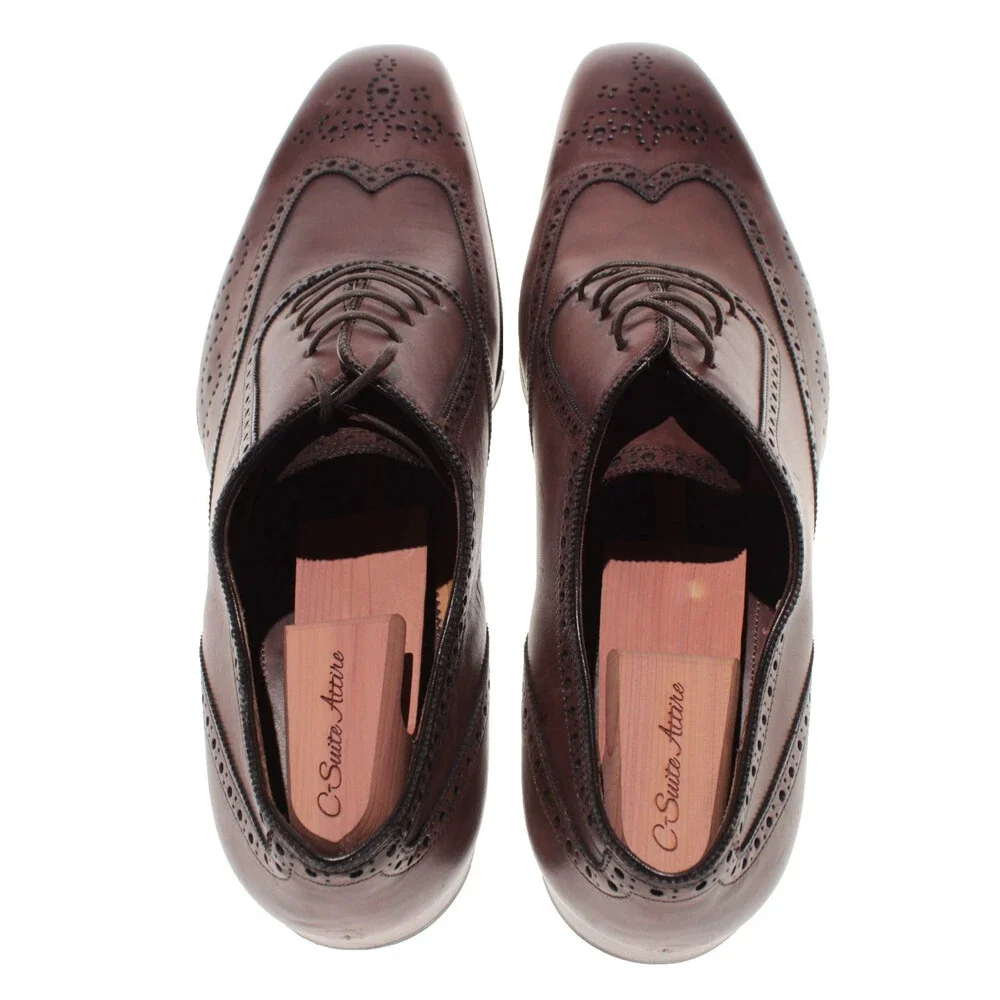 Di Bianco NWD Lace Up Oxford Dress Shoes Size 15 US in Brown Leather